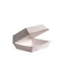 Burgerbox Clamshell mit anhängendem Deckel M, weiß, Musteraufdruck hellgrau